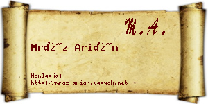Mráz Arián névjegykártya